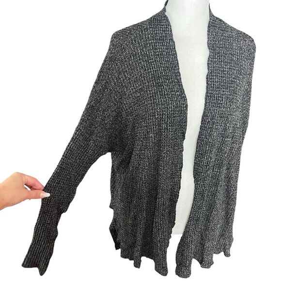 American Eagle Medium Cardigan Sweater Soft & Sexy Plush Gray Black Open - Picture 4 of 8